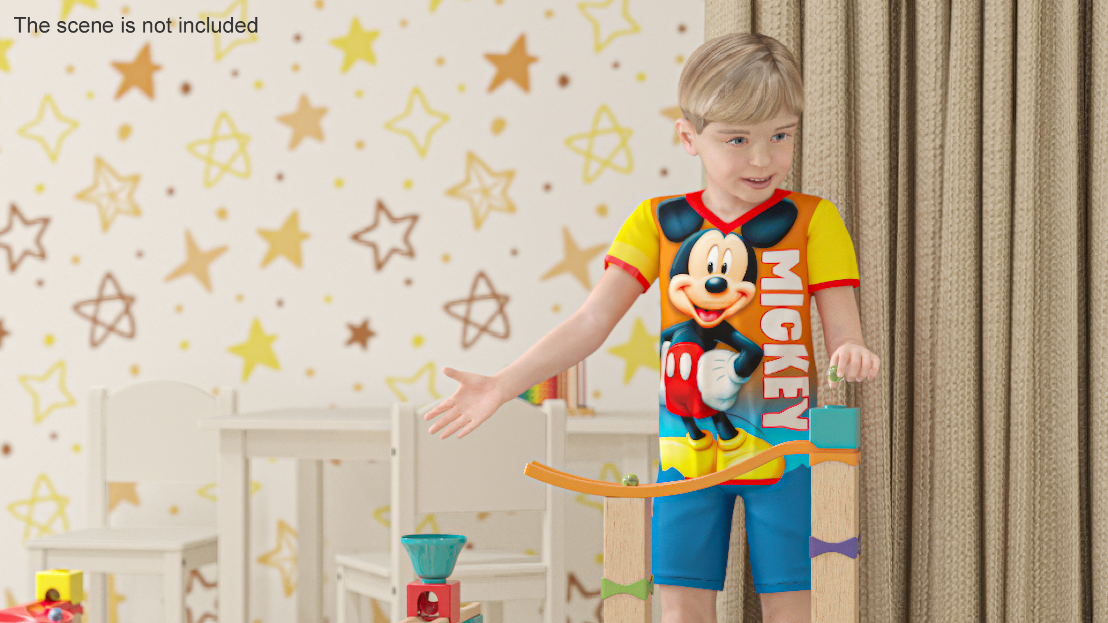3D model Boy with Wooden Marble Run Toy