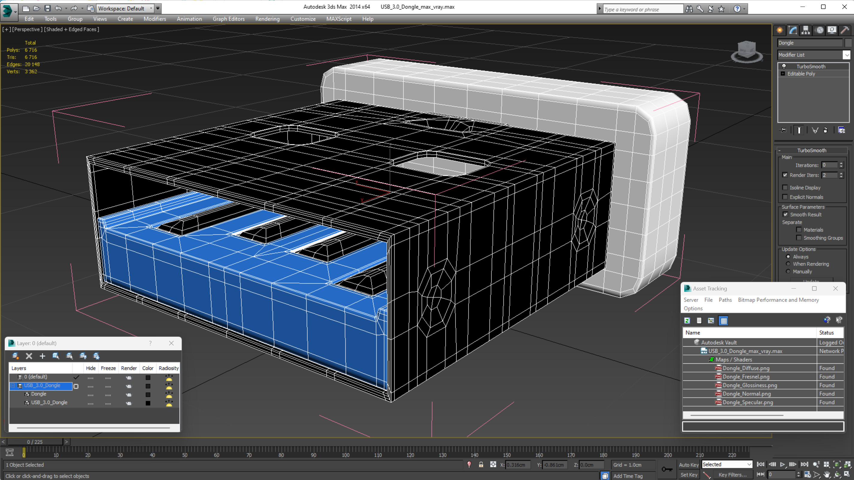 USB 3.0 Dongle 3D model