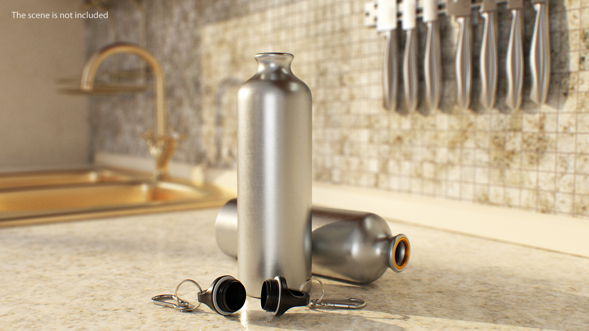 3D Opened Bicycle Aluminum Water Bottle