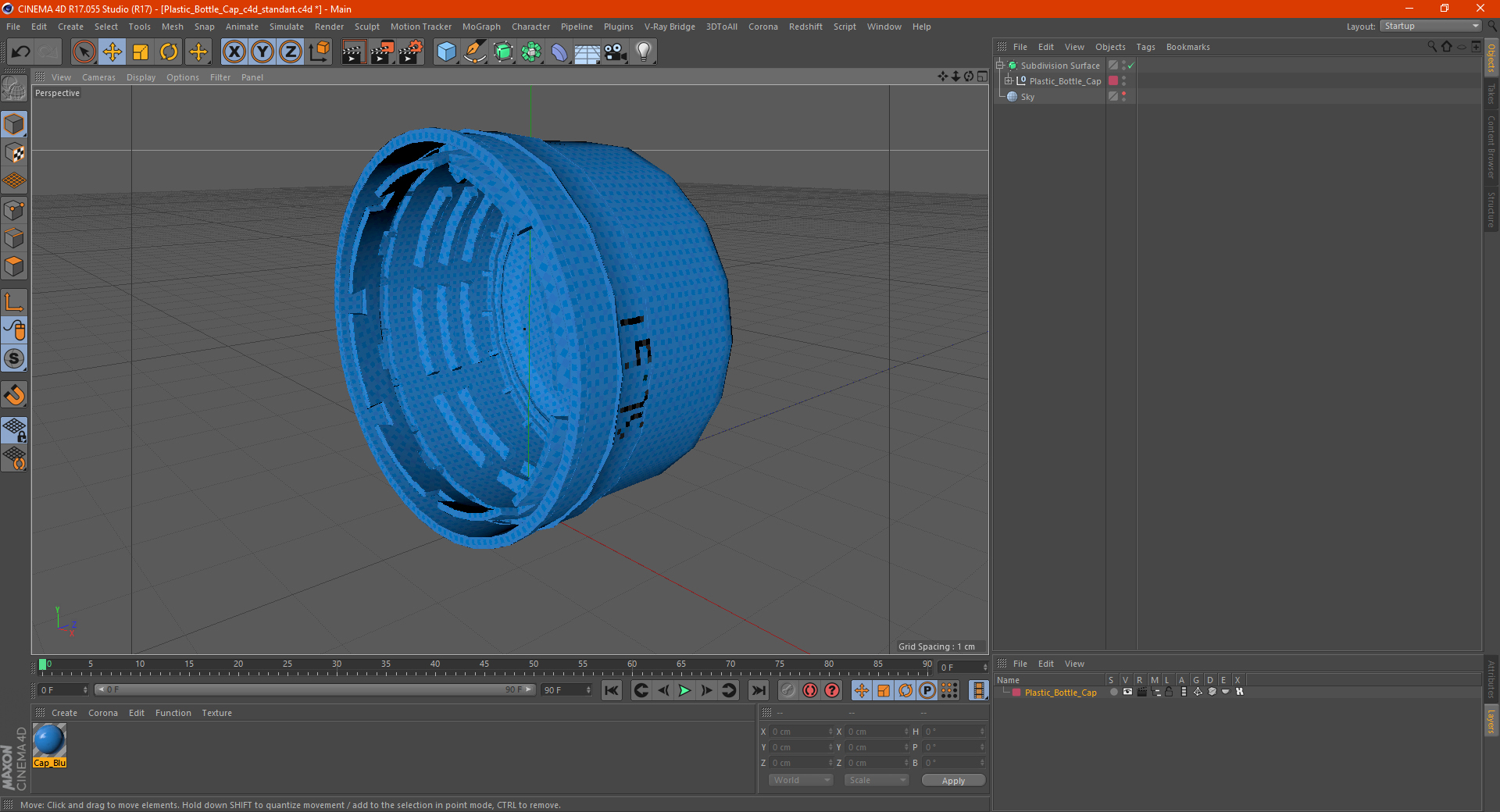 3D Plastic Bottle Cap model