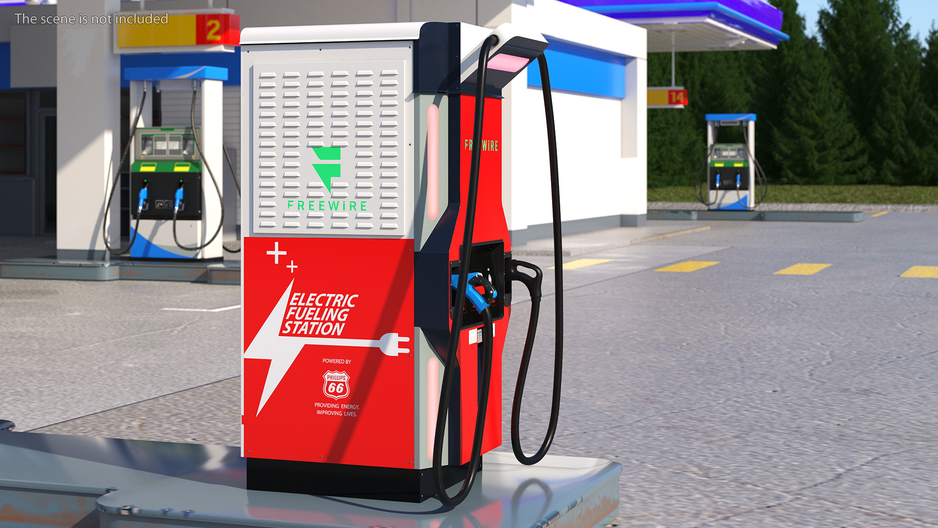 3D model Freewire Ultrafast EV Boost Charger 200 Red Rigged