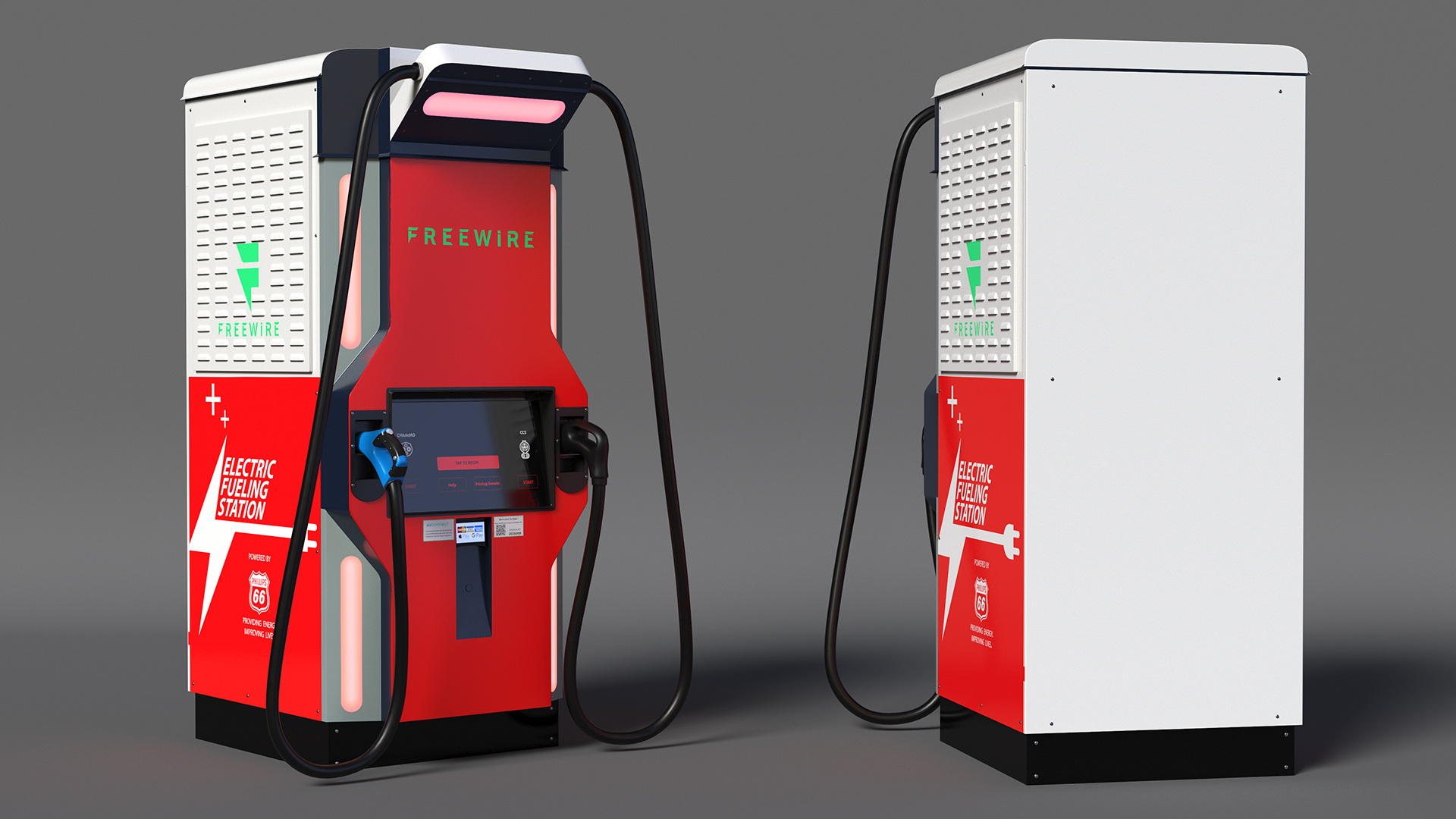 3D model Freewire Ultrafast EV Boost Charger 200 Red Rigged