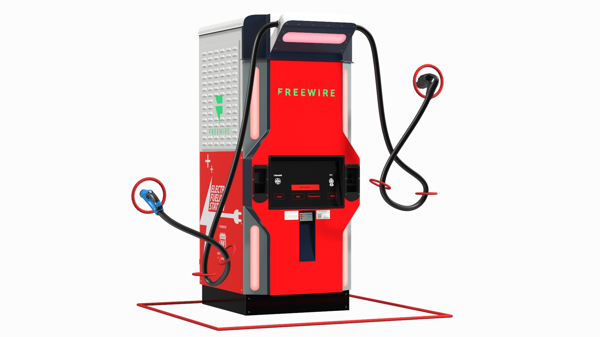 3D model Freewire Ultrafast EV Boost Charger 200 Red Rigged