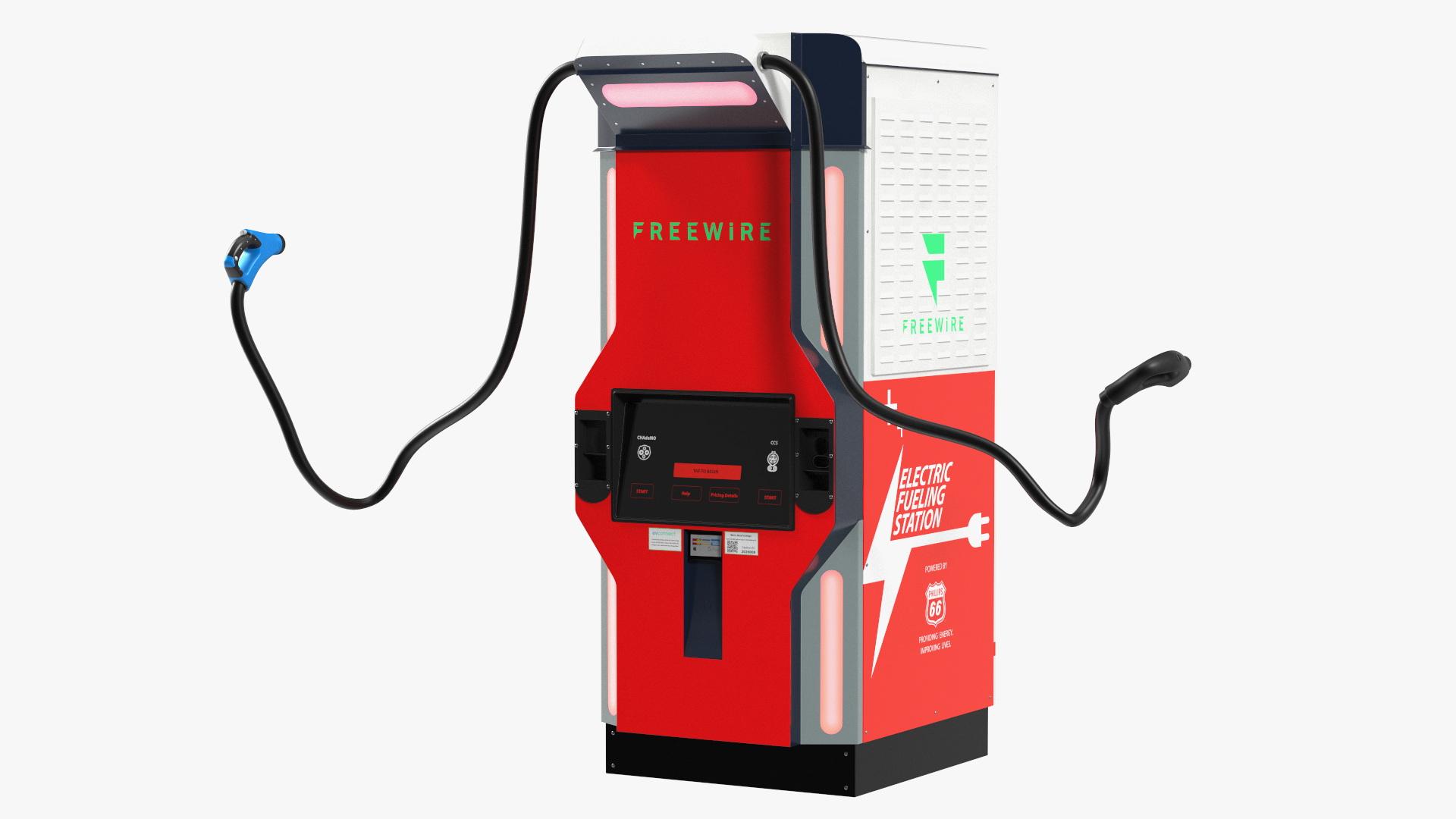 3D model Freewire Ultrafast EV Boost Charger 200 Red Rigged