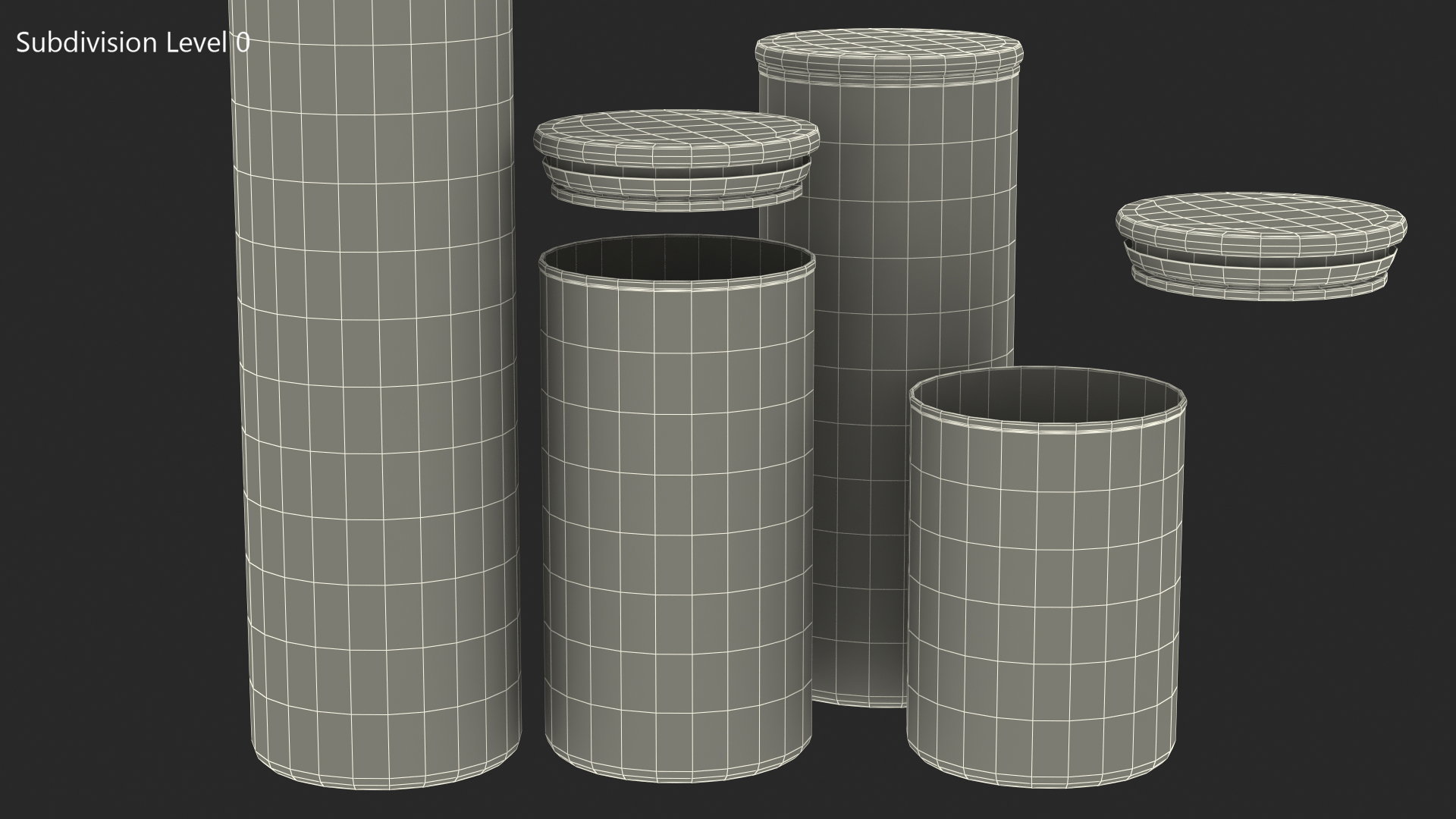 Glass Food Storage Jar with Bamboo Lid Set 3D