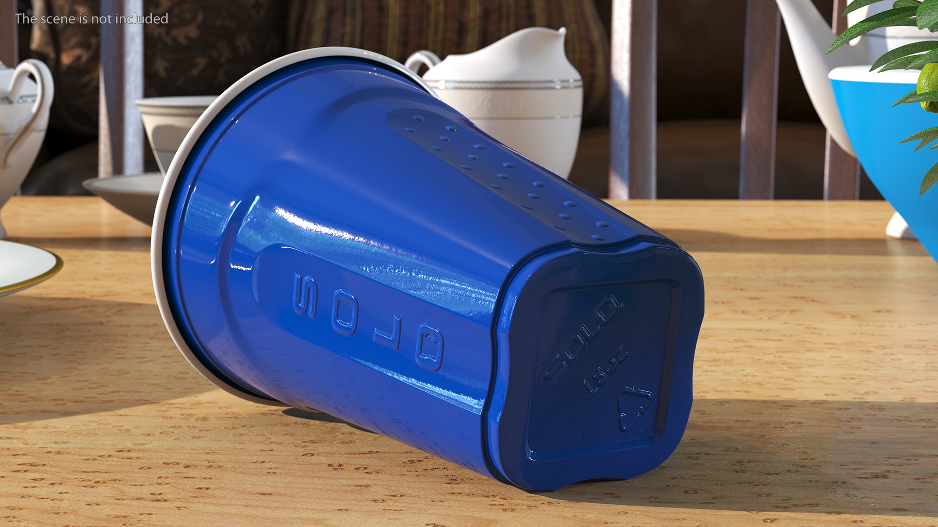 Solo Squared Plastic Cup Blue 3D model