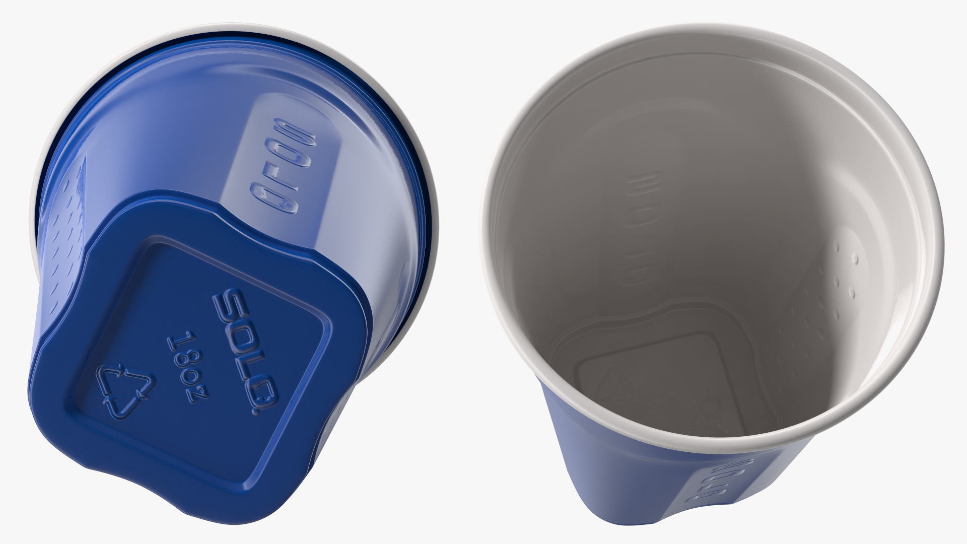 Solo Squared Plastic Cup Blue 3D model