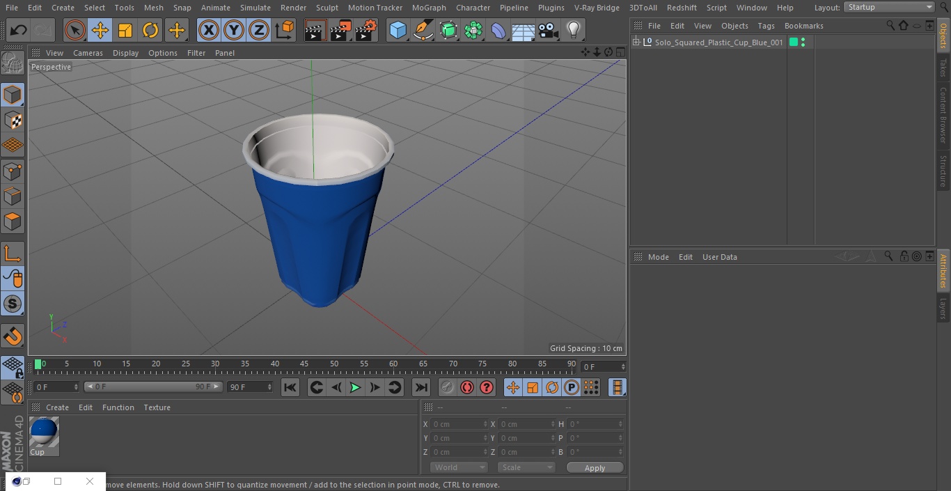 Solo Squared Plastic Cup Blue 3D model