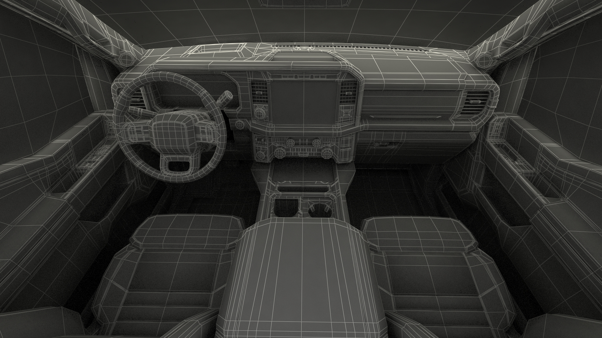 Red Heavy Duty Pickup Truck 3D