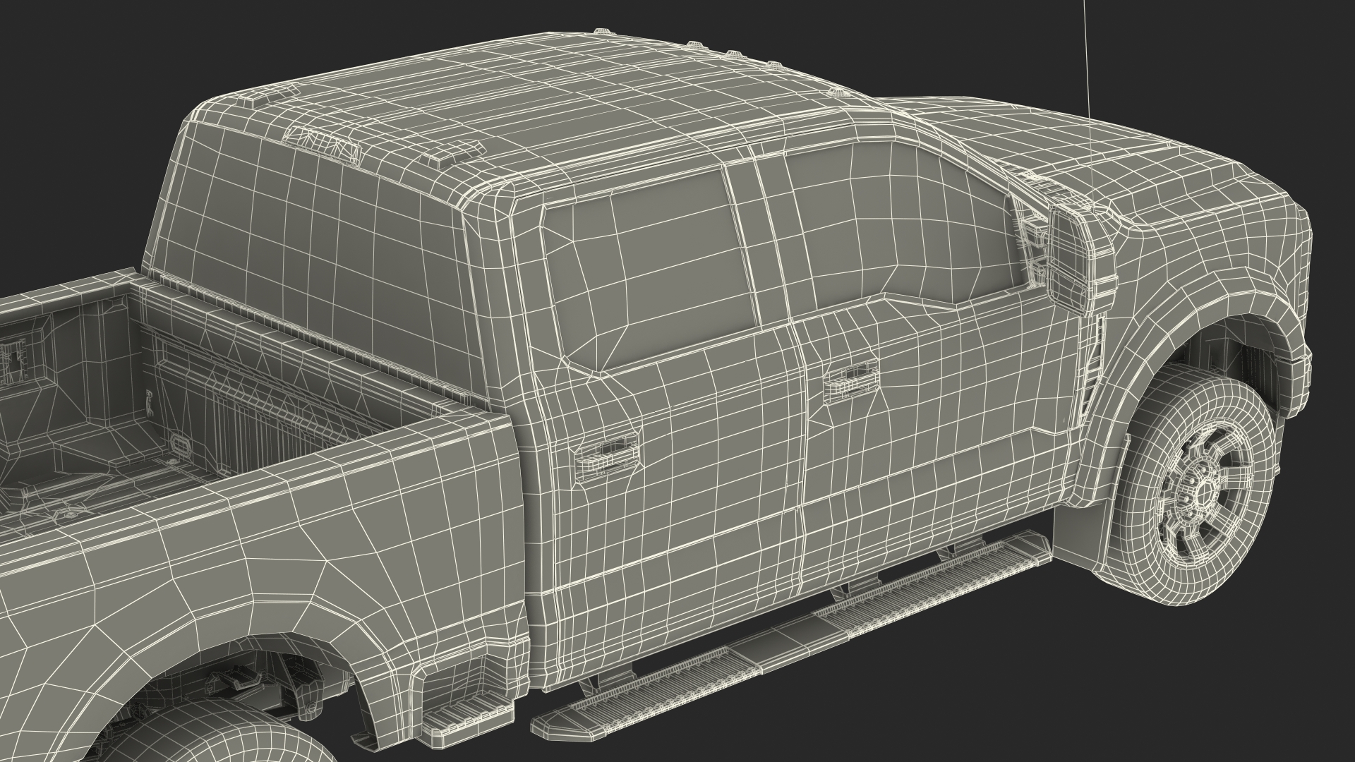 Red Heavy Duty Pickup Truck 3D