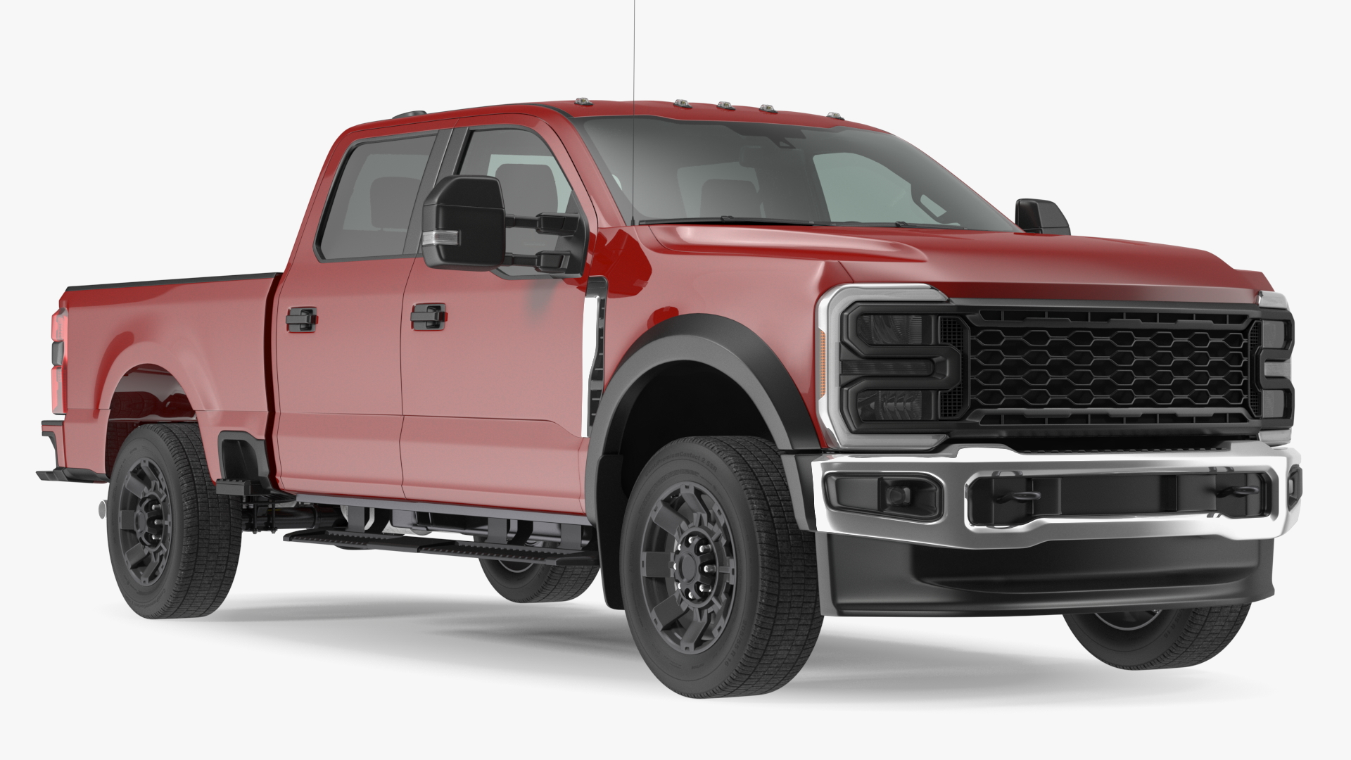 Red Heavy Duty Pickup Truck 3D