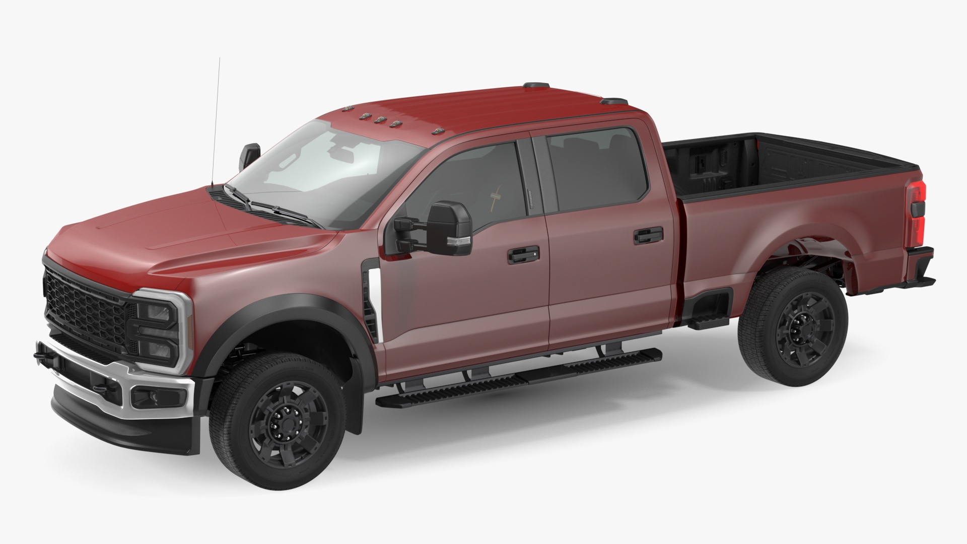 Red Heavy Duty Pickup Truck 3D