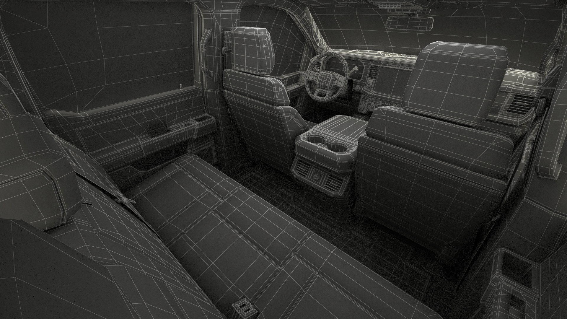 Red Heavy Duty Pickup Truck 3D