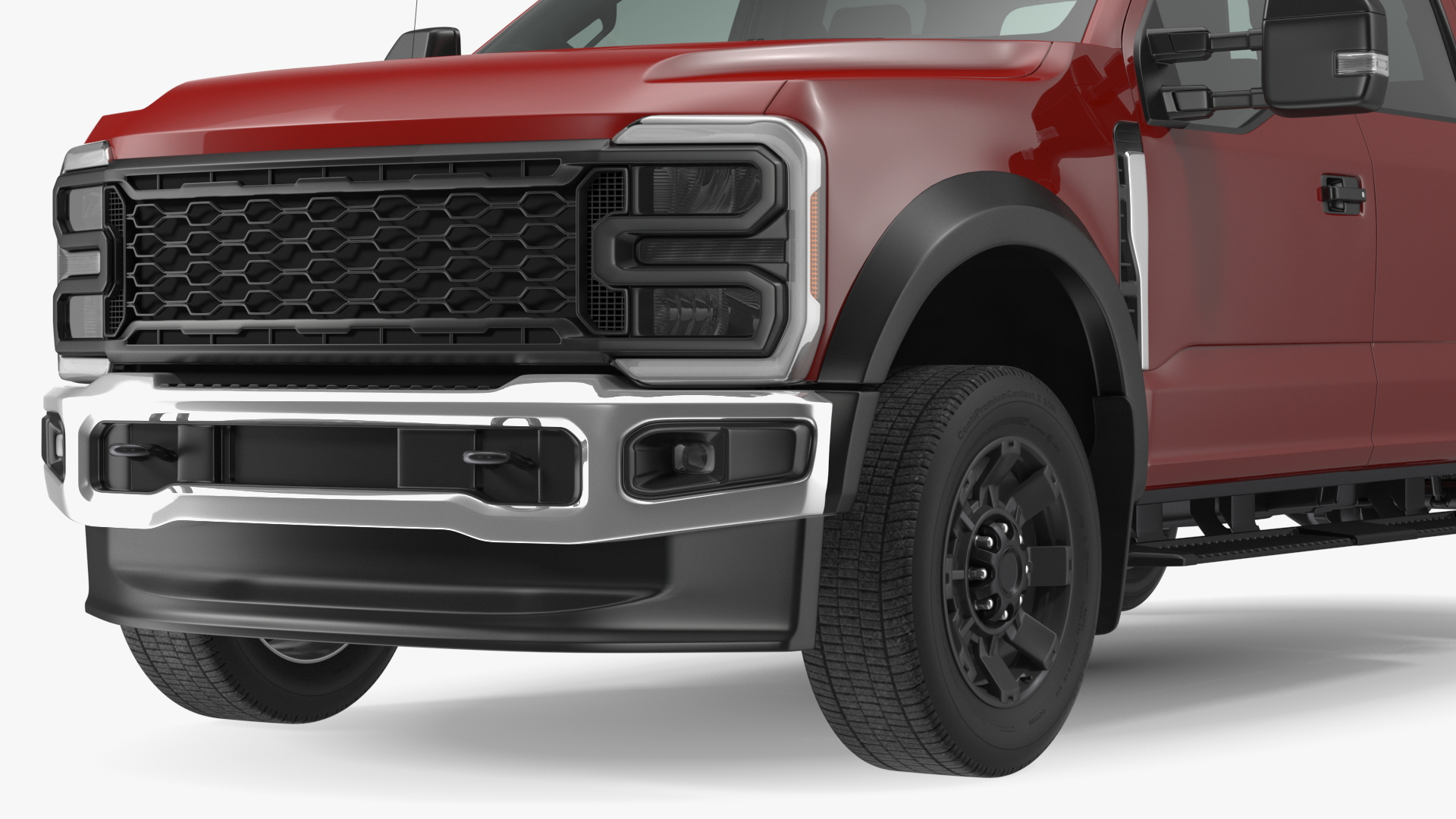 Red Heavy Duty Pickup Truck 3D