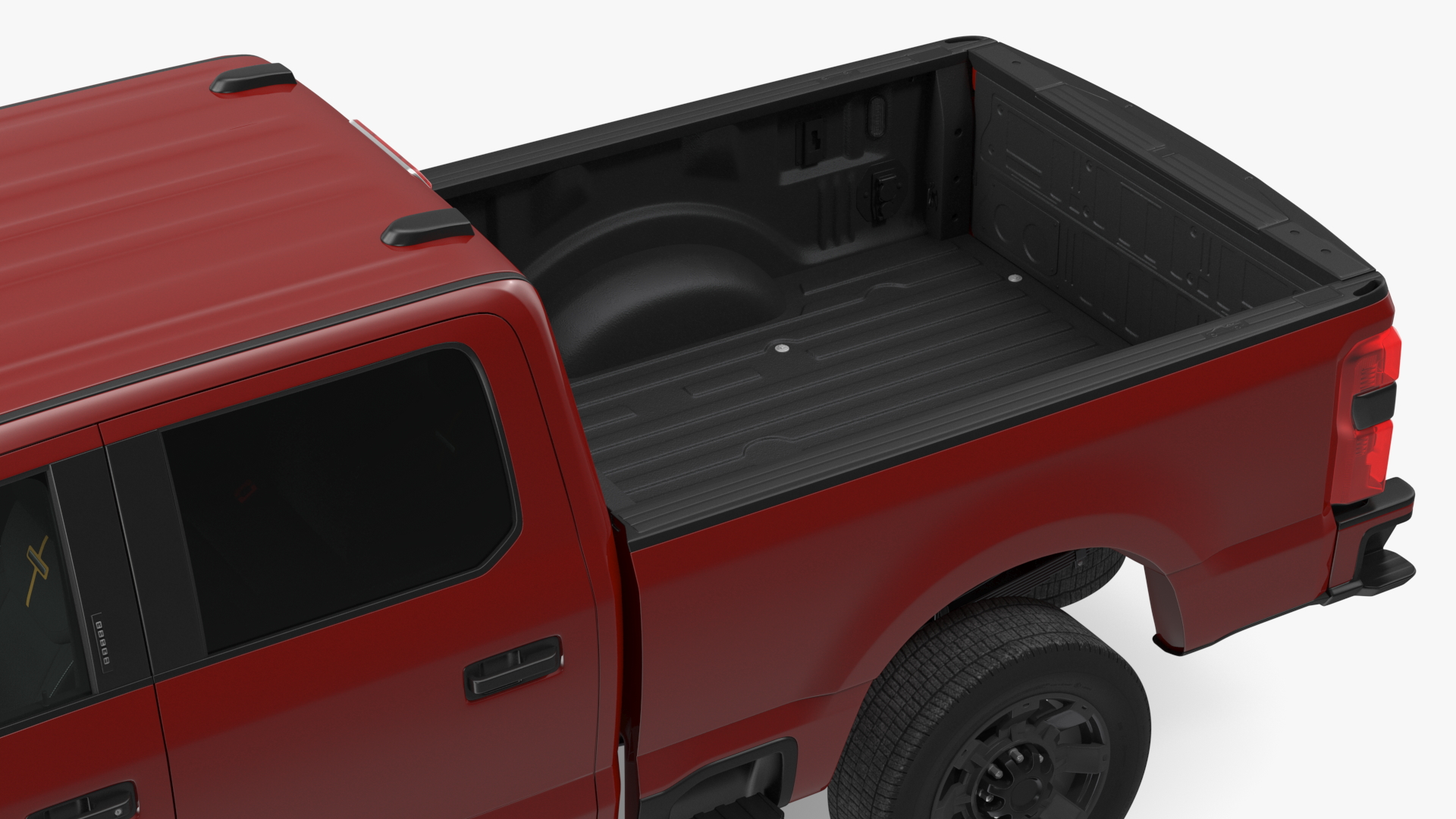 Red Heavy Duty Pickup Truck 3D