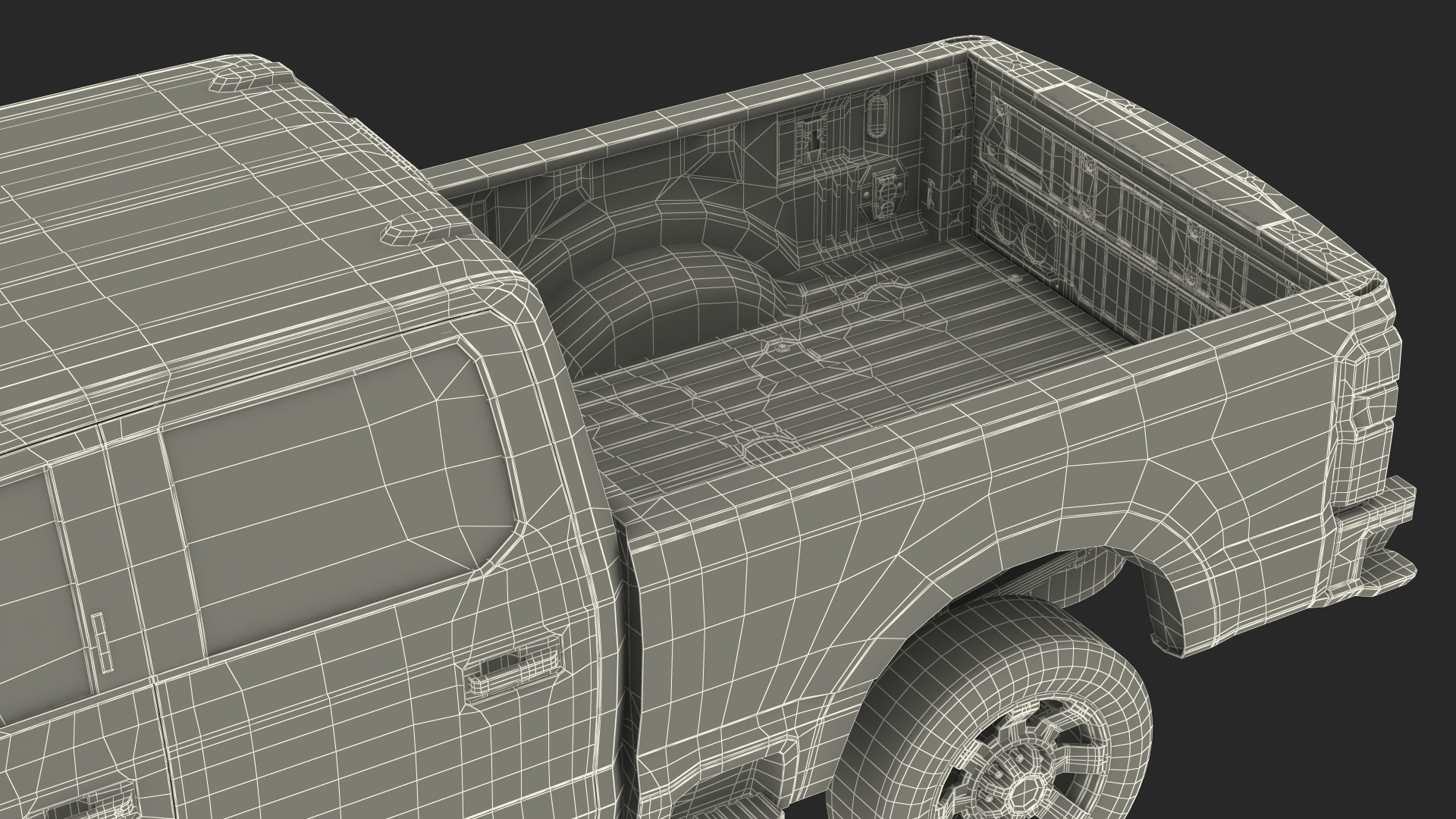 Red Heavy Duty Pickup Truck 3D