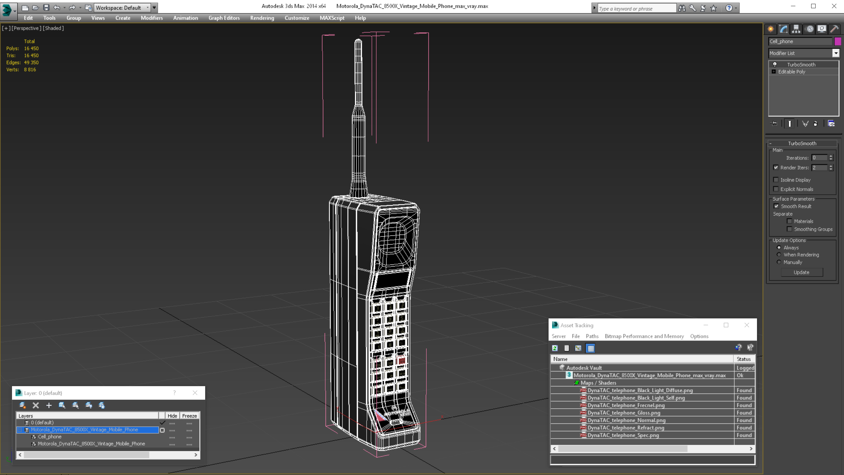 3D Motorola DynaTAC 8500X Vintage Mobile Phone model