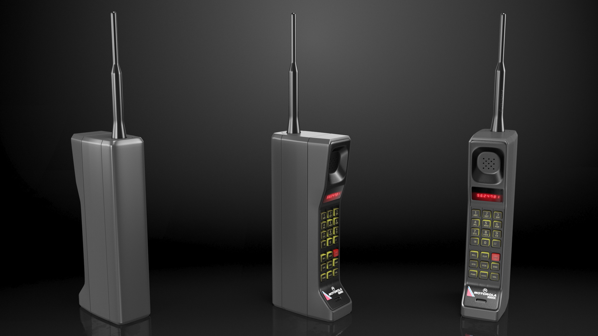 3D Motorola DynaTAC 8500X Vintage Mobile Phone model