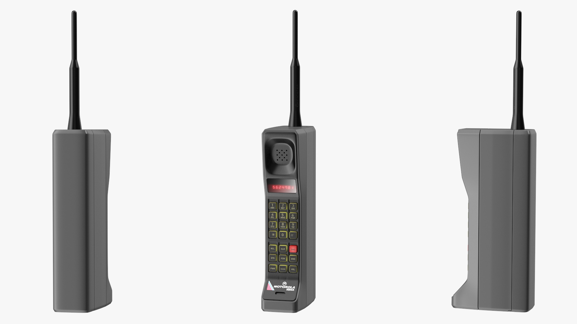 3D Motorola DynaTAC 8500X Vintage Mobile Phone model