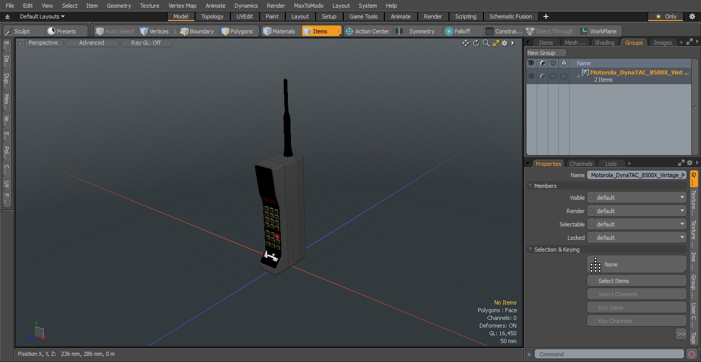 3D Motorola DynaTAC 8500X Vintage Mobile Phone model