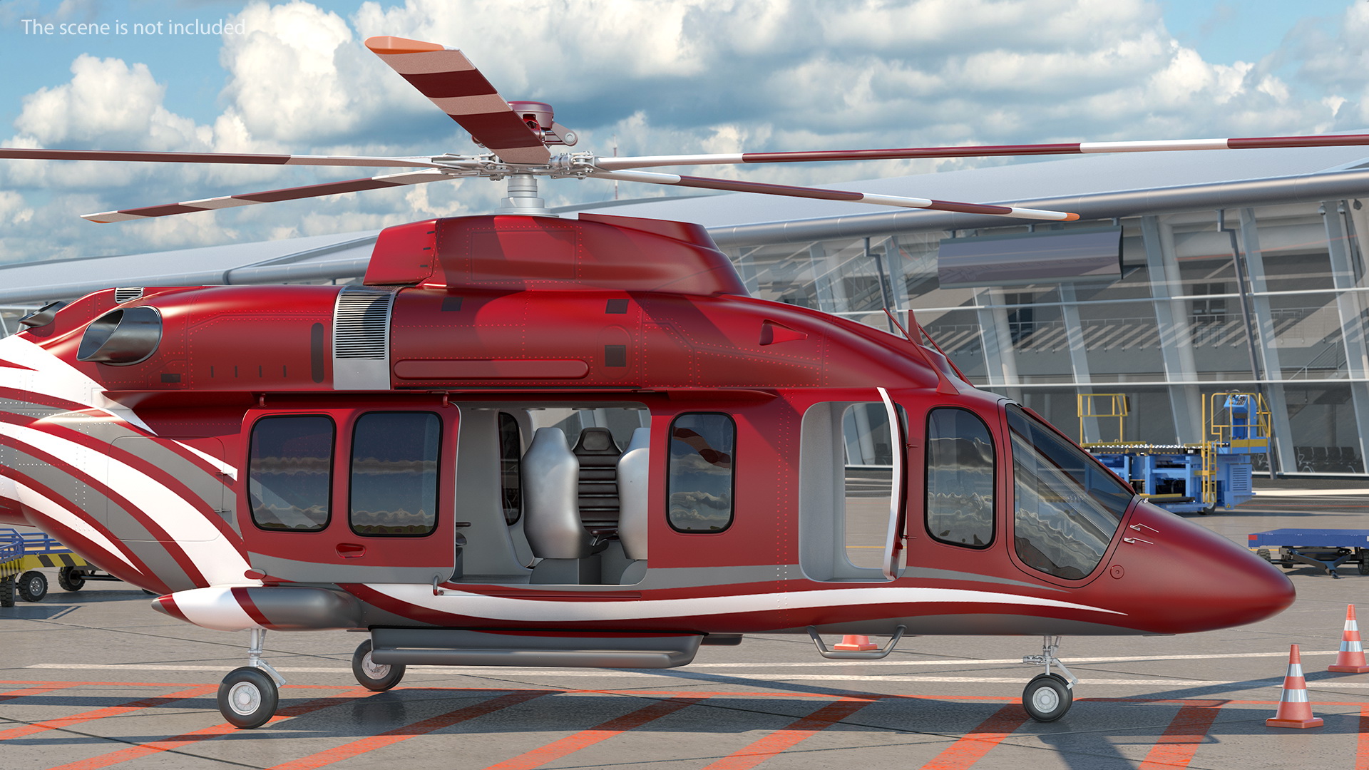3D Bell 525 Relentless Corporate Rigged