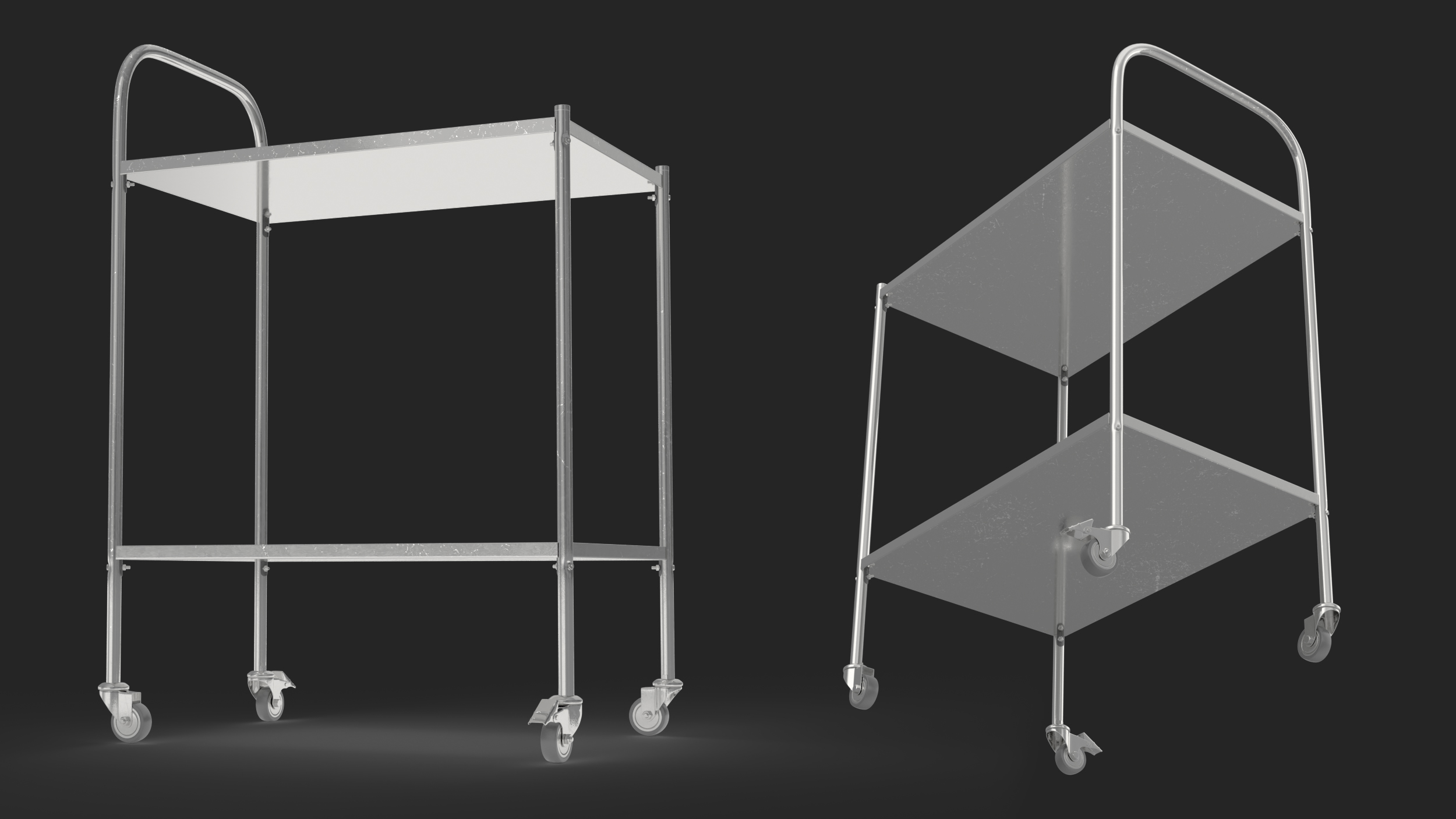 Surgical Instrument Trolley with Wheels 3D model