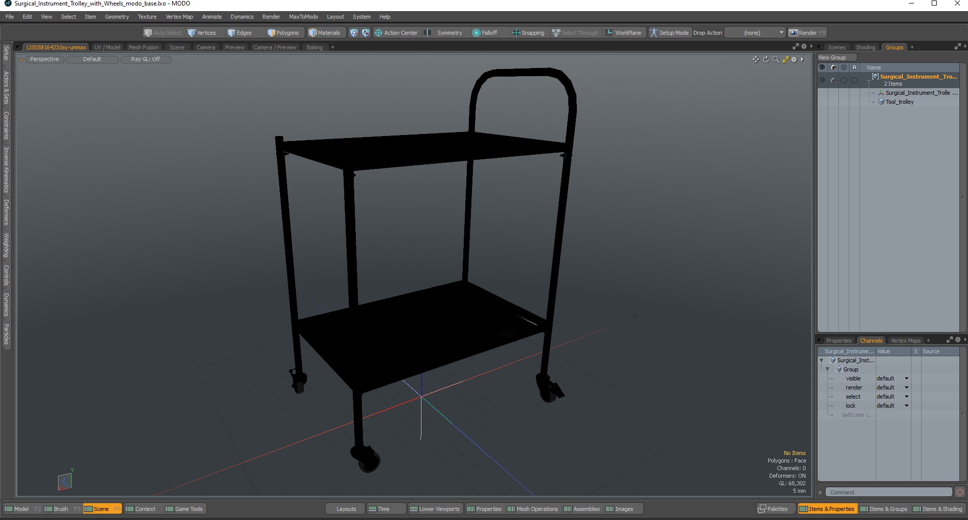 Surgical Instrument Trolley with Wheels 3D model