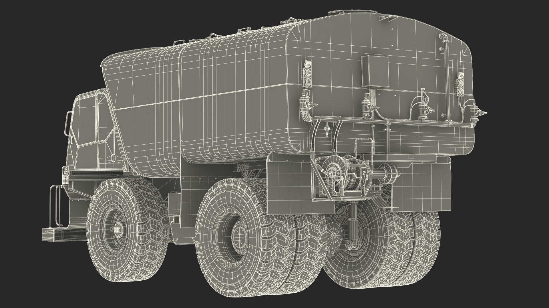 3D model Simple Interior CAT 775 Water Truck