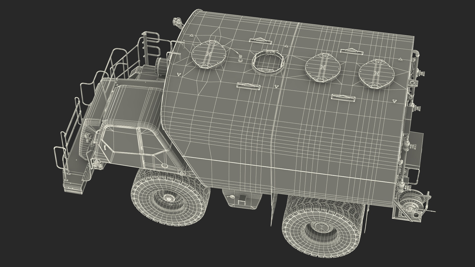 3D model Simple Interior CAT 775 Water Truck