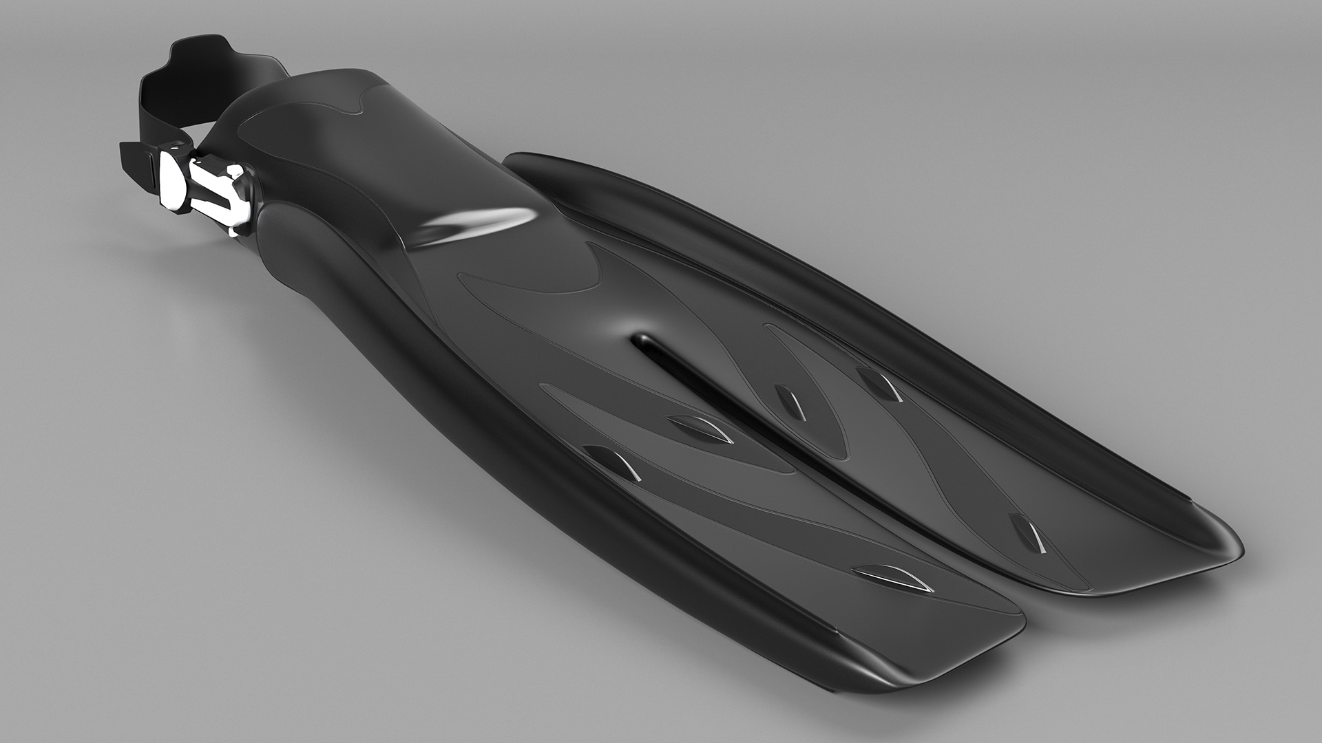 3D model Black Open Heel Split Fin
