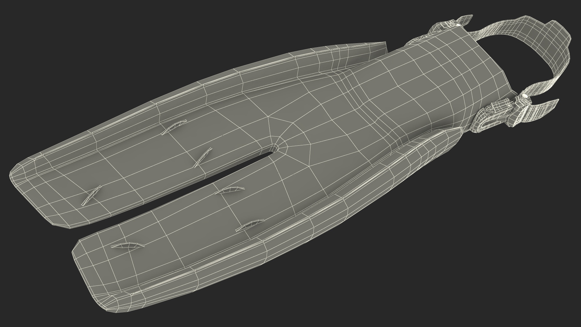 3D model Black Open Heel Split Fin