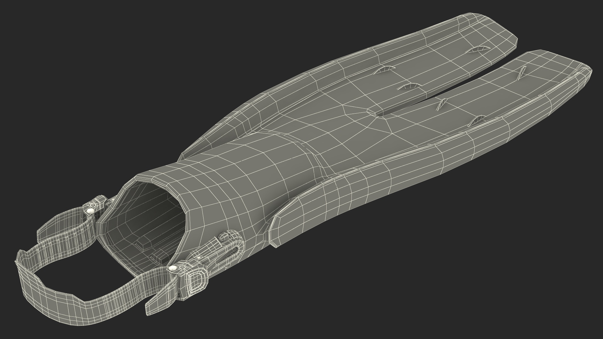 3D model Black Open Heel Split Fin