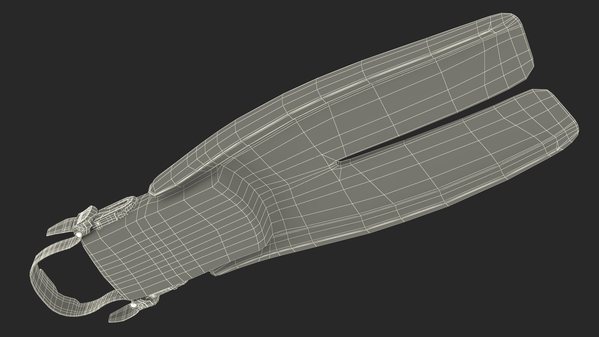 3D model Black Open Heel Split Fin