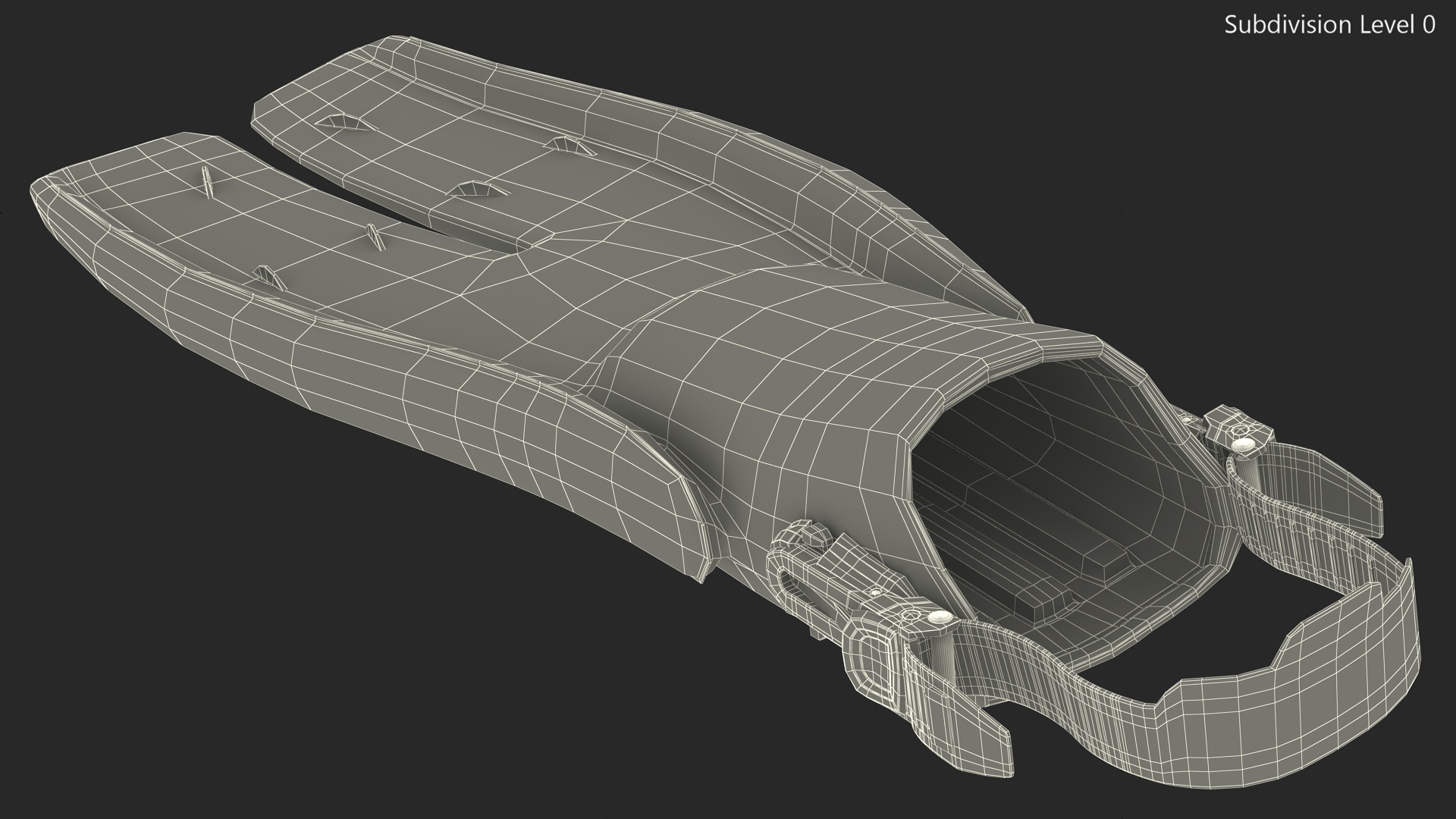 3D model Black Open Heel Split Fin