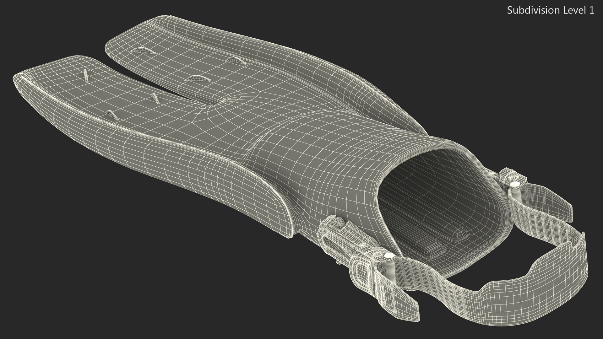 3D model Black Open Heel Split Fin