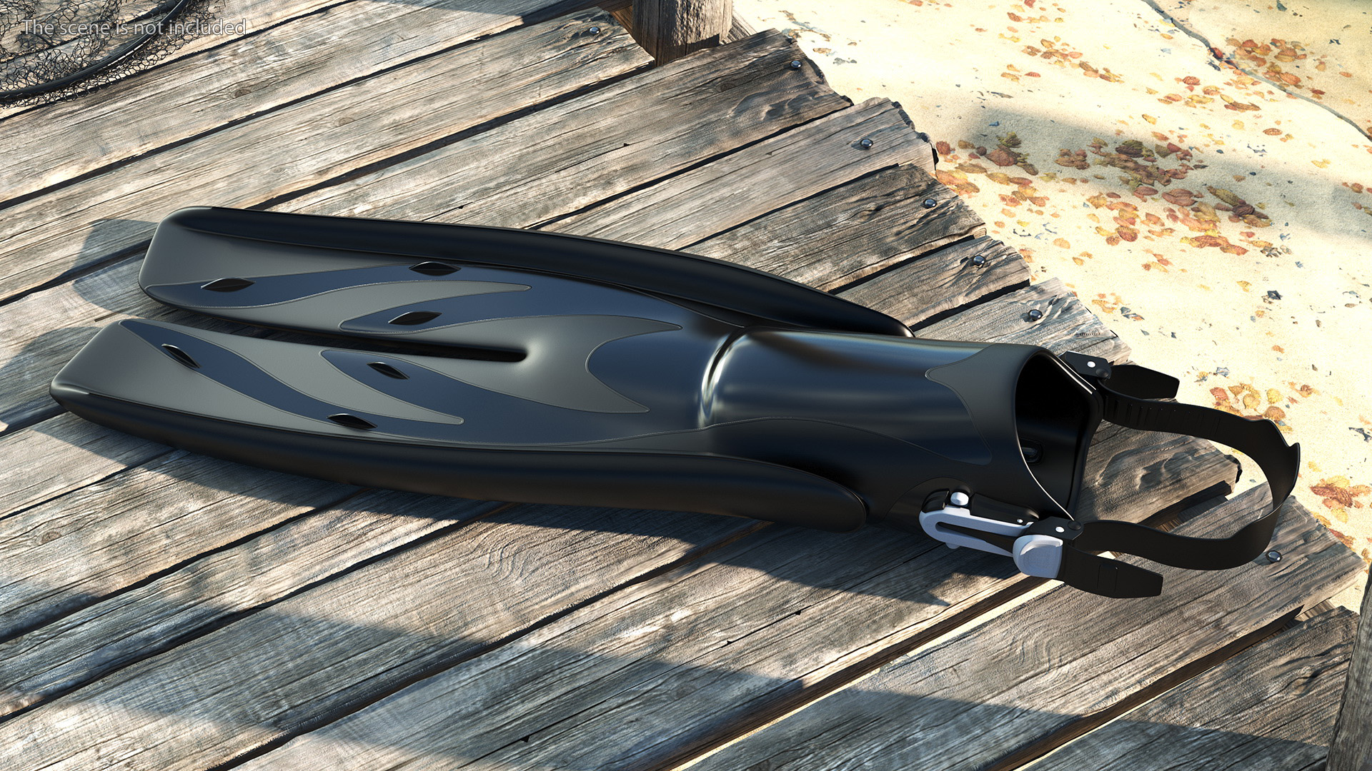 3D model Black Open Heel Split Fin