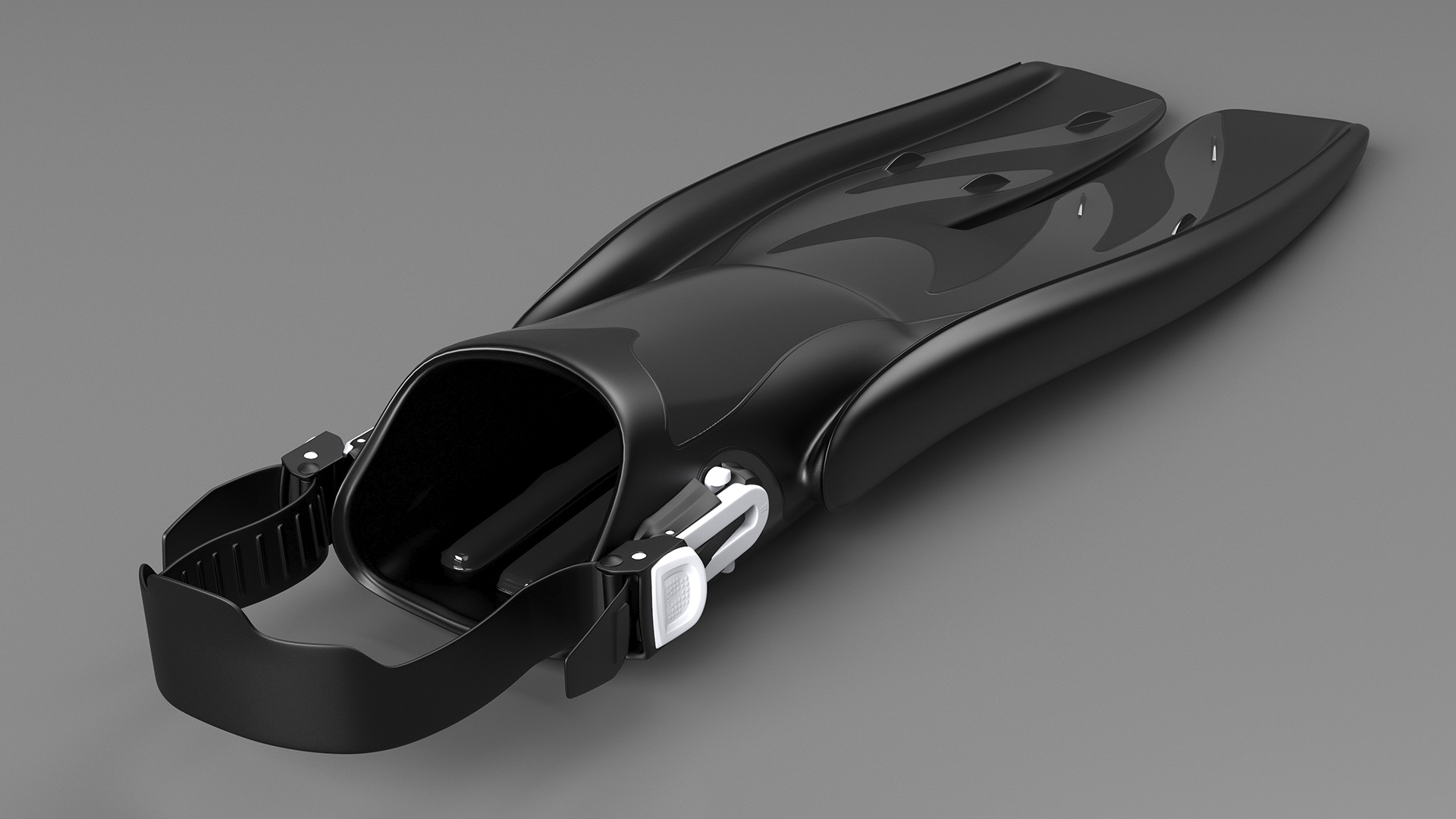 3D model Black Open Heel Split Fin
