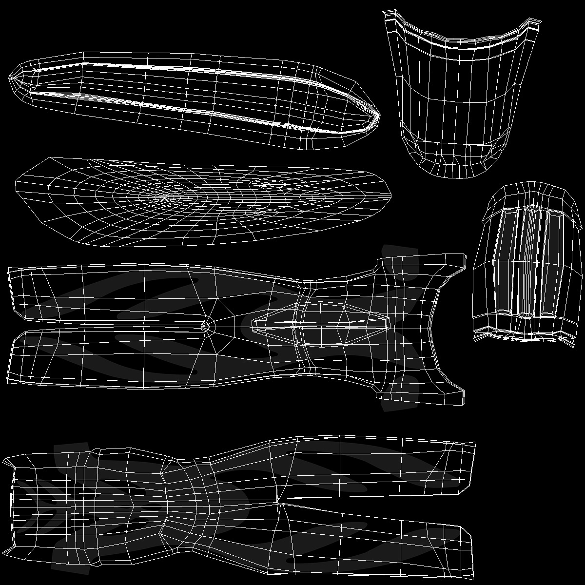 3D model Black Open Heel Split Fin