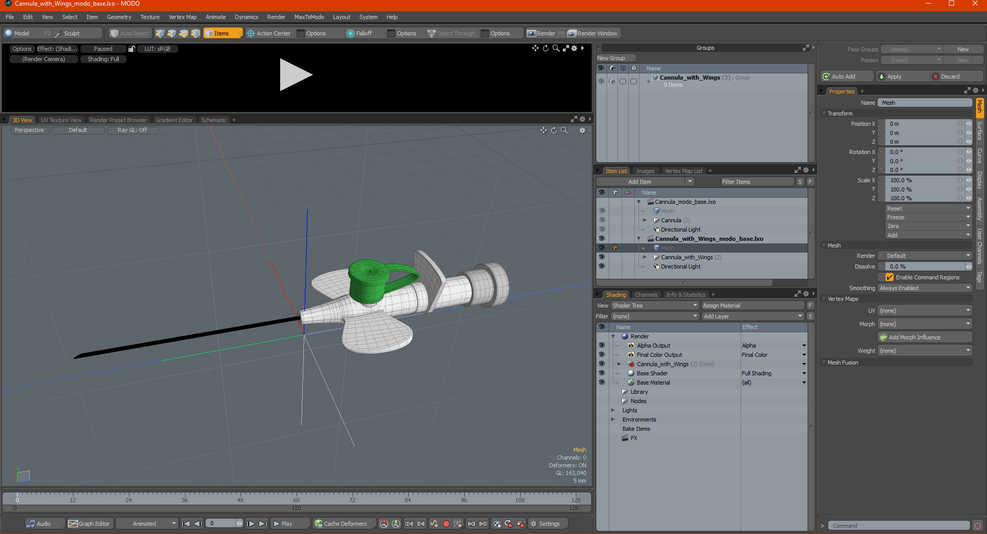 3D Cannula with Wings model