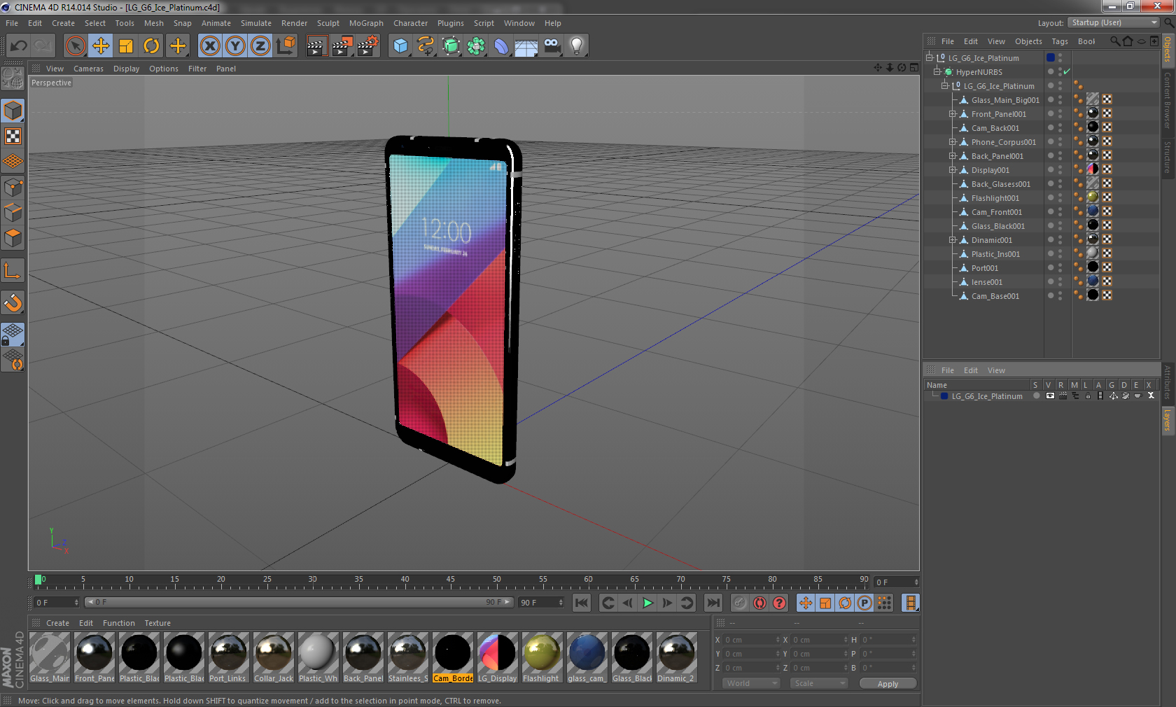 3D LG G6 Ice Platinum model