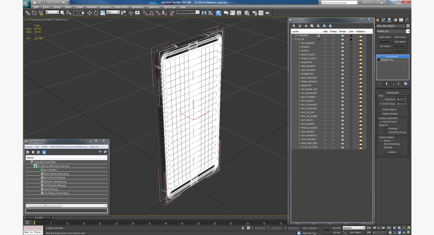 3D LG G6 Ice Platinum model