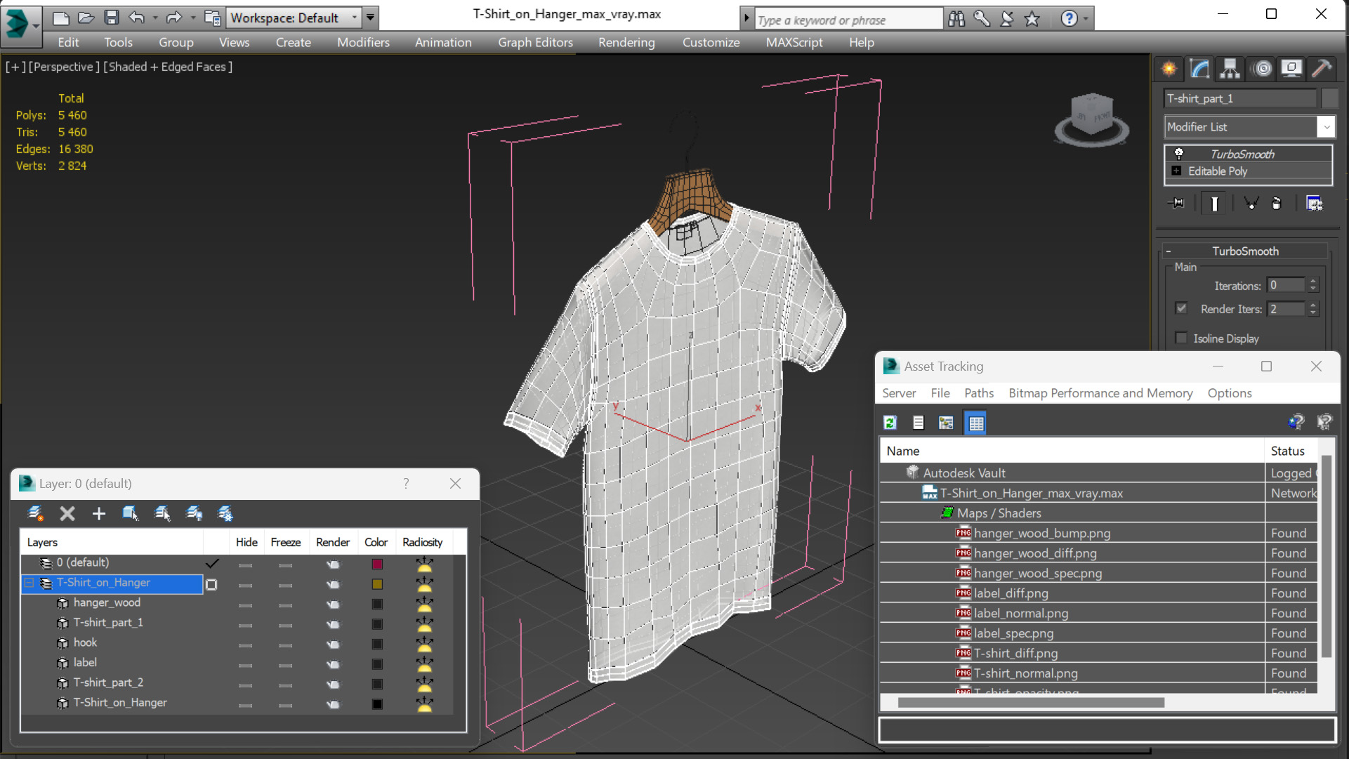 T-Shirt on Hanger 3D