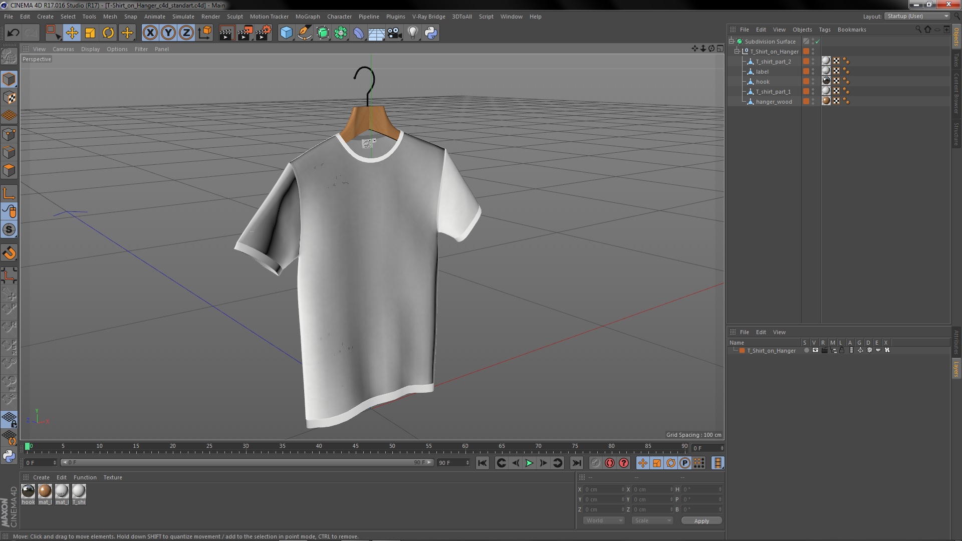 T-Shirt on Hanger 3D