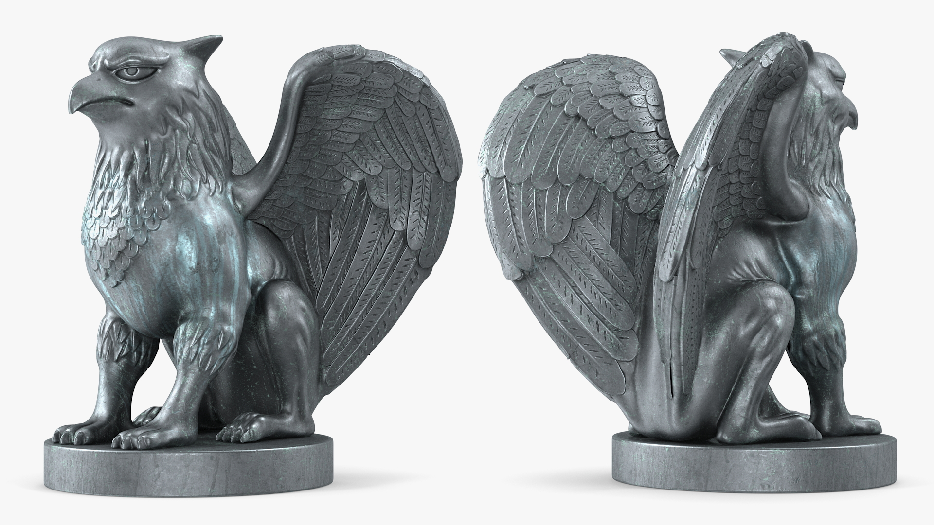 Griffin Statue Bronze for 3D Print 3D model