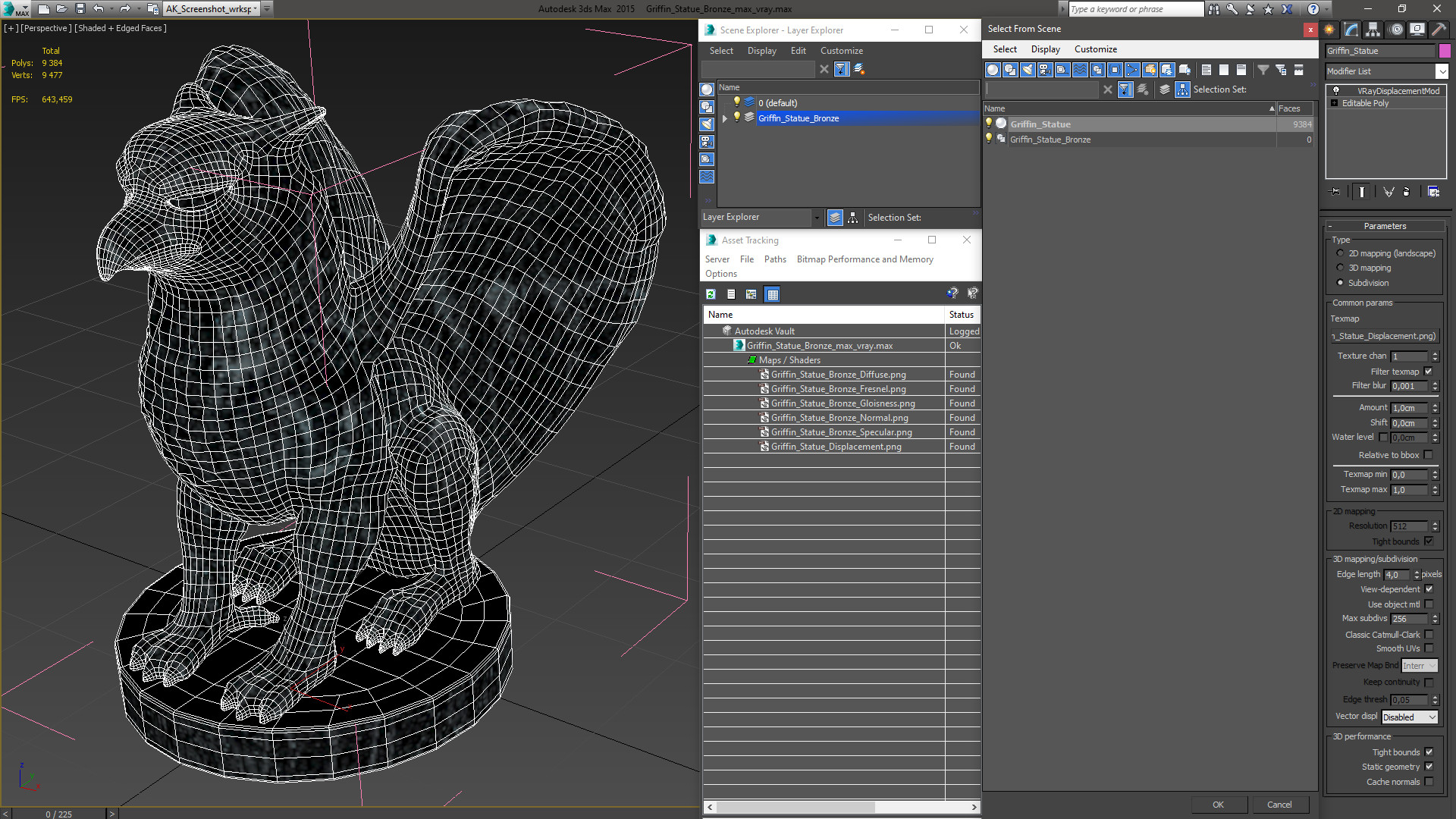 Griffin Statue Bronze for 3D Print 3D model