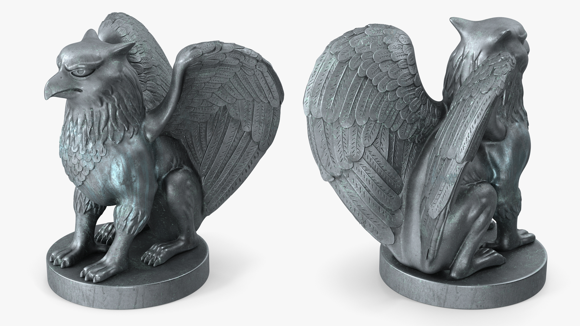 Griffin Statue Bronze for 3D Print 3D model
