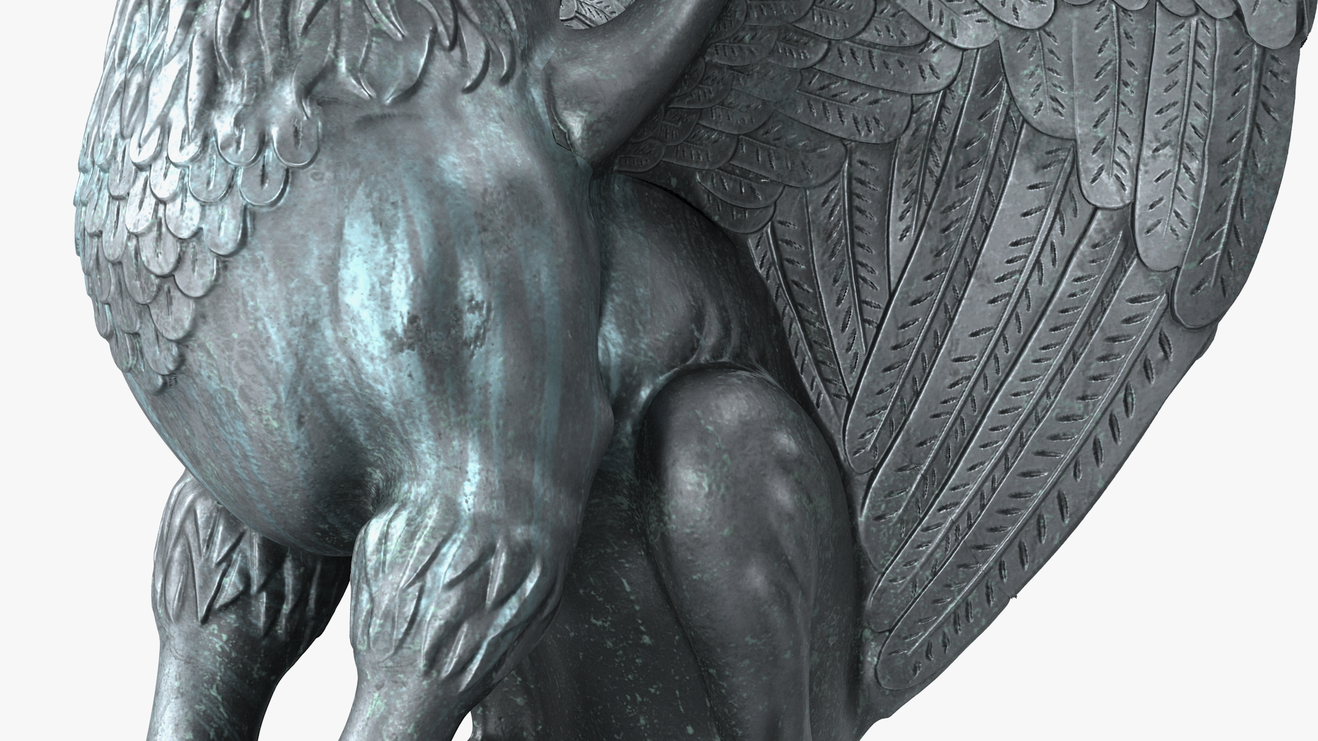 Griffin Statue Bronze for 3D Print 3D model