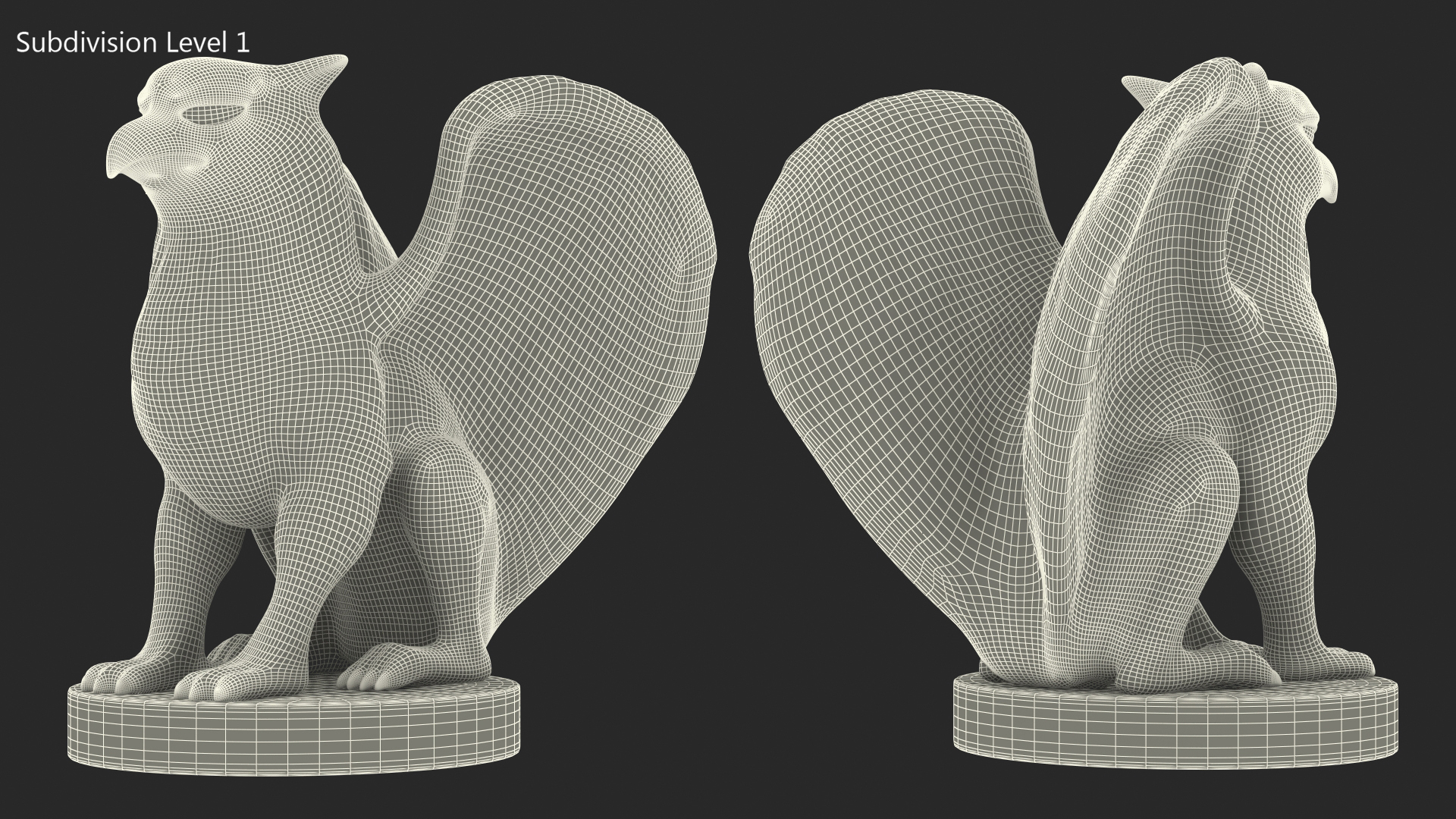 Griffin Statue Bronze for 3D Print 3D model