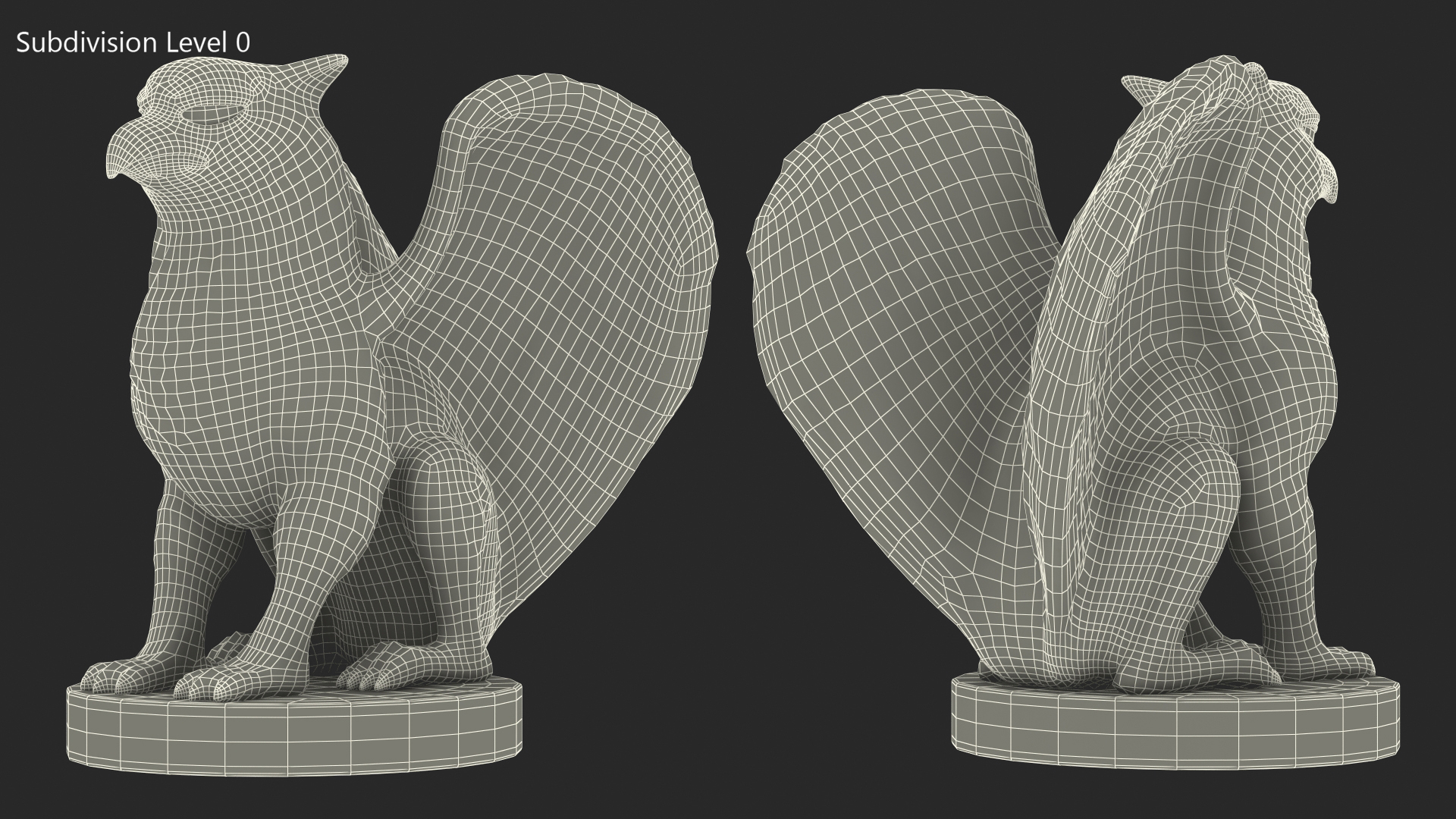 Griffin Statue Bronze for 3D Print 3D model