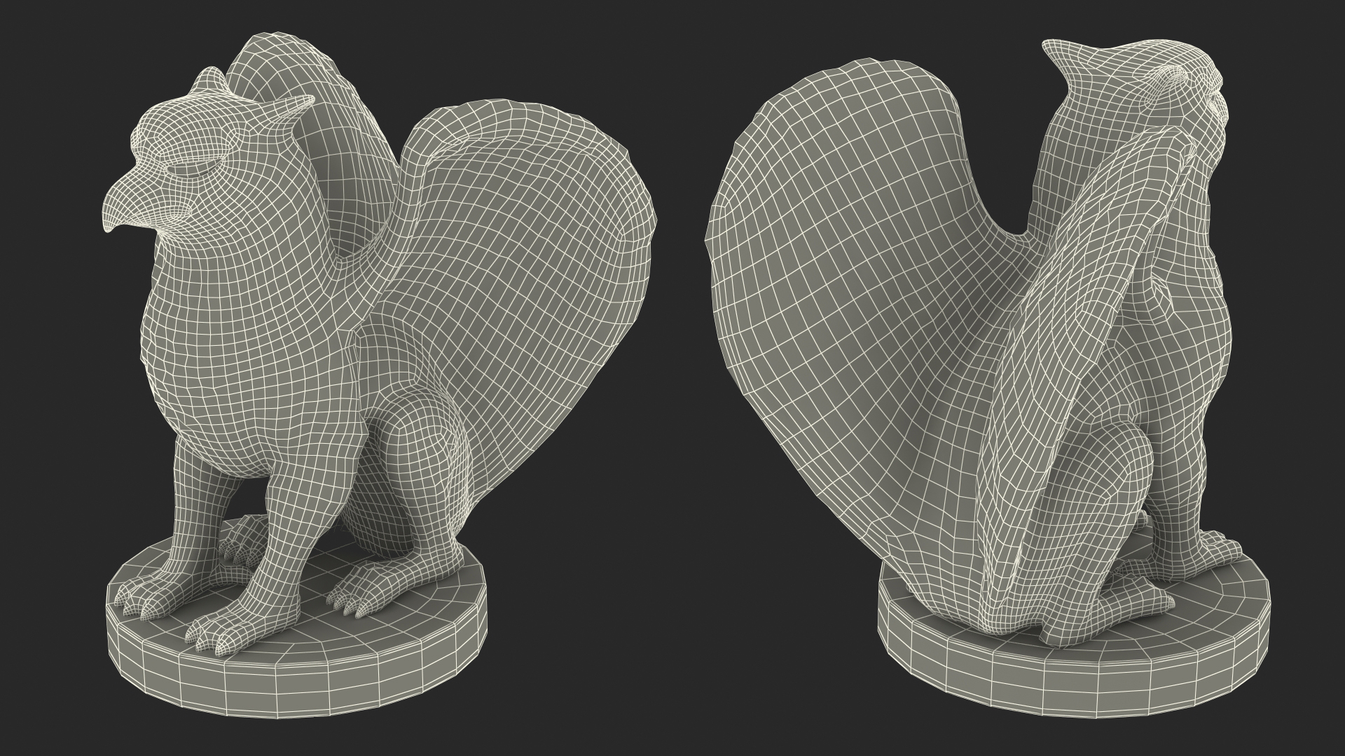 Griffin Statue Bronze for 3D Print 3D model